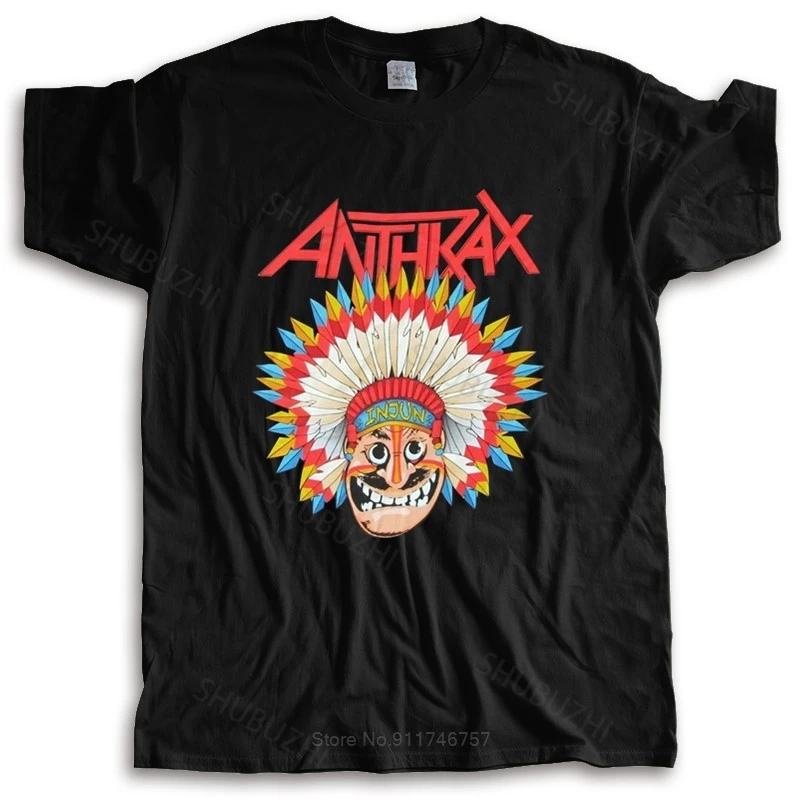 Brand Cotton T-shirt Man crew neck t-shirt T Shirt Websites Men Printing Anthrax War Dance Indians