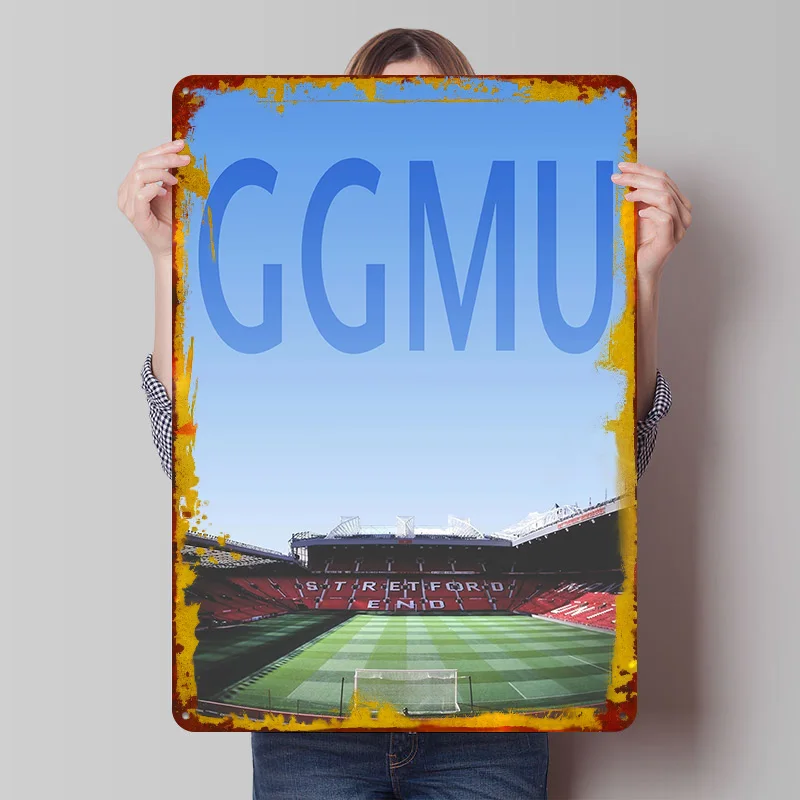Glory Glory Man United Metal Poster Custom Wall Art Retro Vintage Tinplate Signs for Man Cave Garage Decoration Room Home Decor