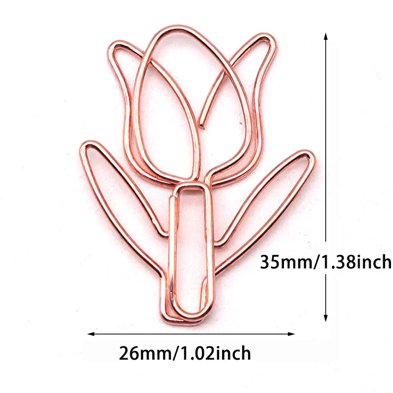 20/50PCS Tulpe Büroklammern Kawaii Notebook Planer Lesezeichen Koreanische Schreibwaren Ticket Foto Clip Büro Liefert Lesezeichen Ordner