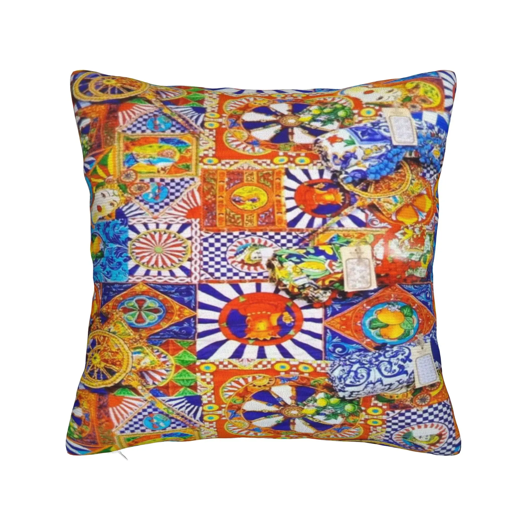 Pillow Cover Italy Cute Print Sicilia Sicily Love Trinacria  Kawaii Pillow Case For Couch Sofa Bedroom Pillowcases