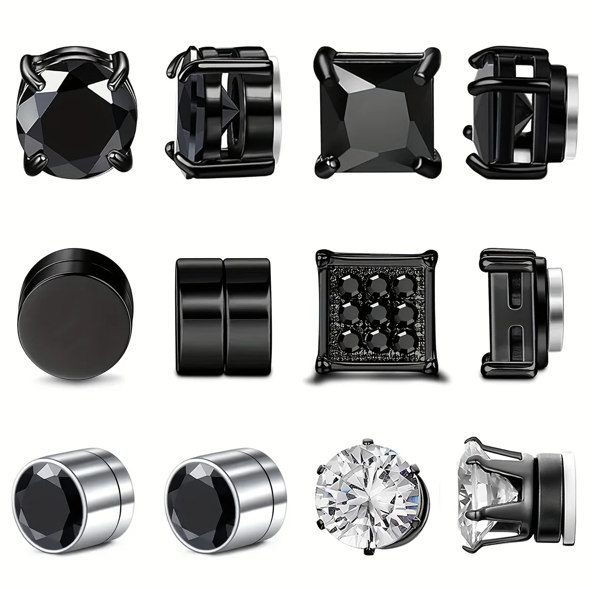 1 par de pendientes magnéticos de acero inoxidable de 6MM para hombres y mujeres, juego de pendientes con Clip sin perforación, joyería sin perforación