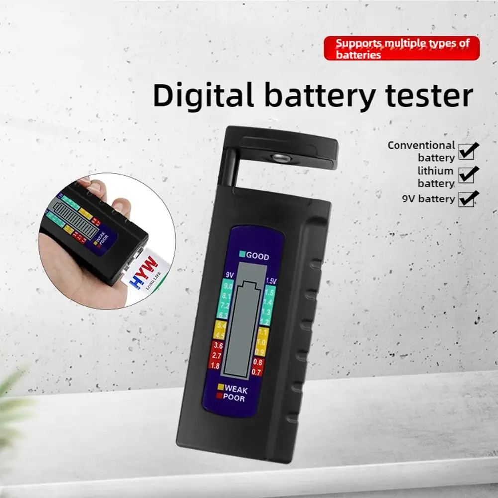 Digital Battery Tester Handheld LCD Display Universal Battery Portable Capacitance Check Diagnostic Tool For AAA AA Button Cell