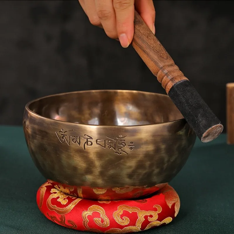وعاء الموسيقى التبتية النحاس العلاج الأصلي أطباق الصوت نيبال اليدوية البدر جرس الموسيقى المهنية أطباق الصوت البوذية