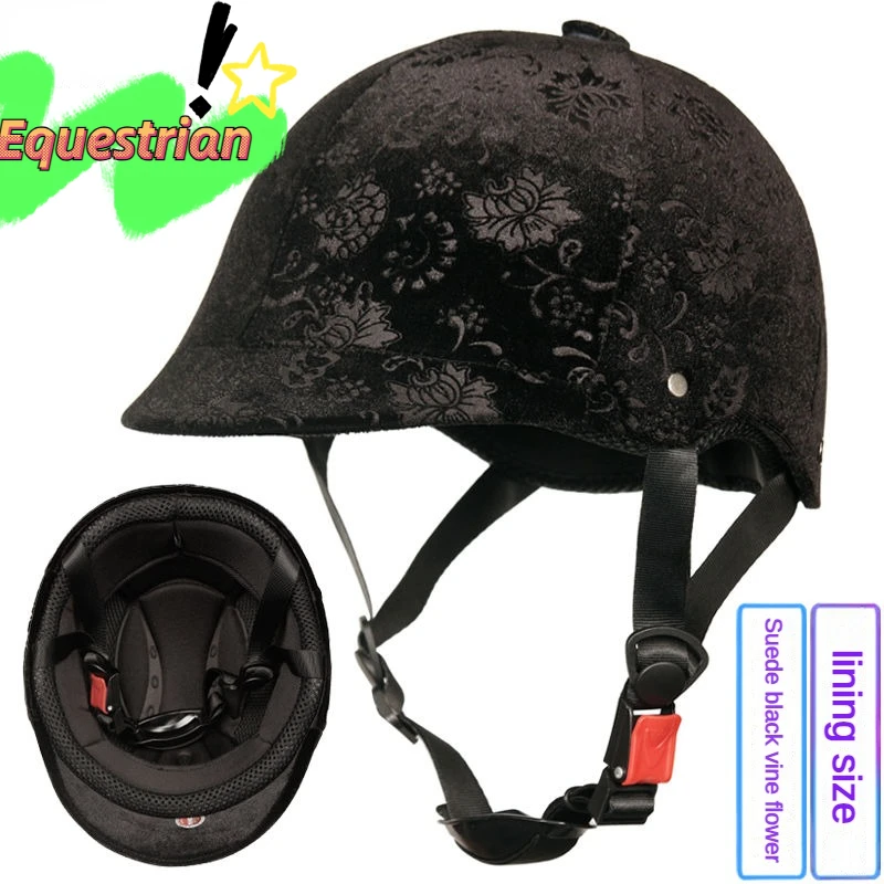 

Four Seasons Universal Velvet Equestrian Helmet for Men and Women Beginner Training Course Riding Equipment