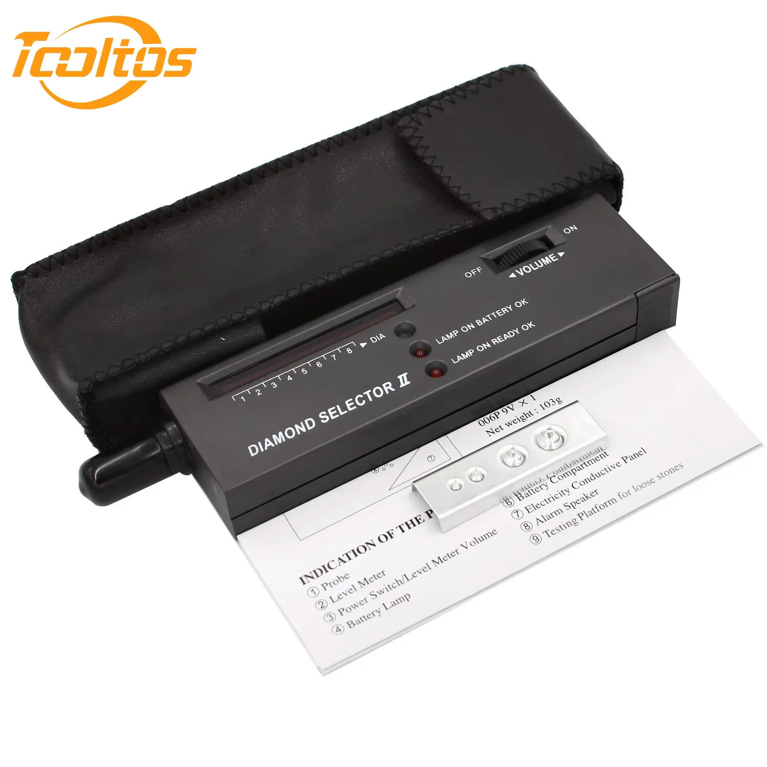 TOOLTOS - Lápiz Probador de Diamantes, Selector de Piedras Preciosas II, Probador de Conductividad Térmica para Diamantes, Jade, Esmeraldas y Cristales (Sin Batería)