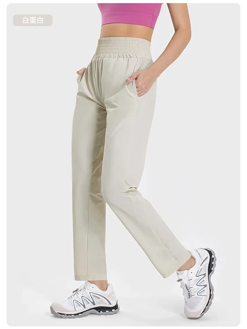 Lemon celana Yoga wanita, bawahan Jogger olahraga ringan cepat kering kasual panjang betis 25 "dengan saku