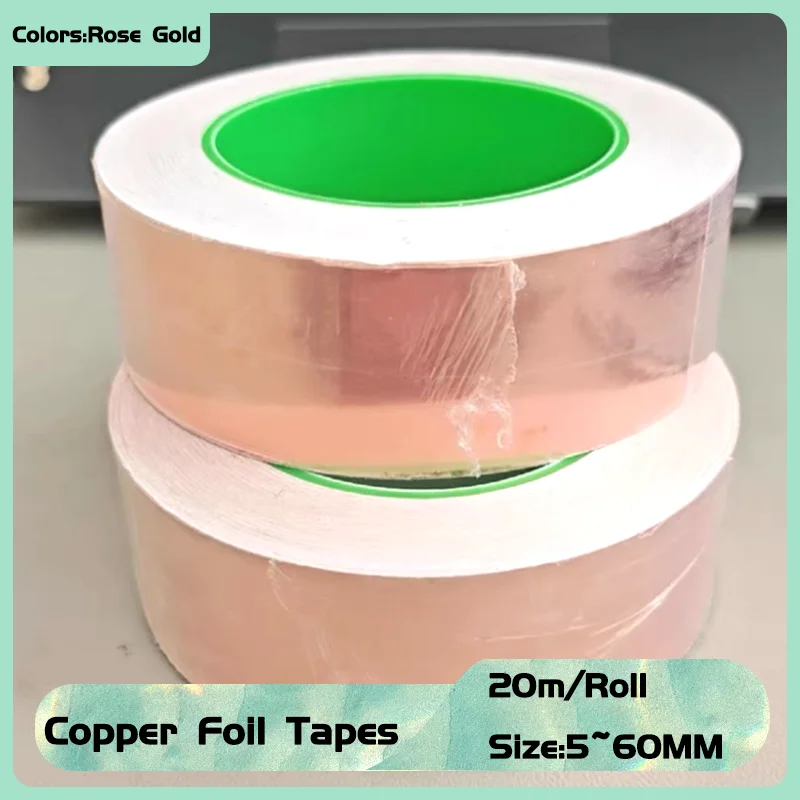 

Grade Single/Double-Sided Copper Foil Tape for EMI/RF Shielding & Electrical Grounding 5-60mm Widths 20m Roll Adhesives Sealers