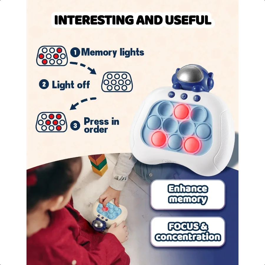 Console de jeu à poussée rapide, 4 Modes, jeux, un jeu jouet, exercices, capacité de réaction et Concentration des Imps, adolescents, garçons et filles A