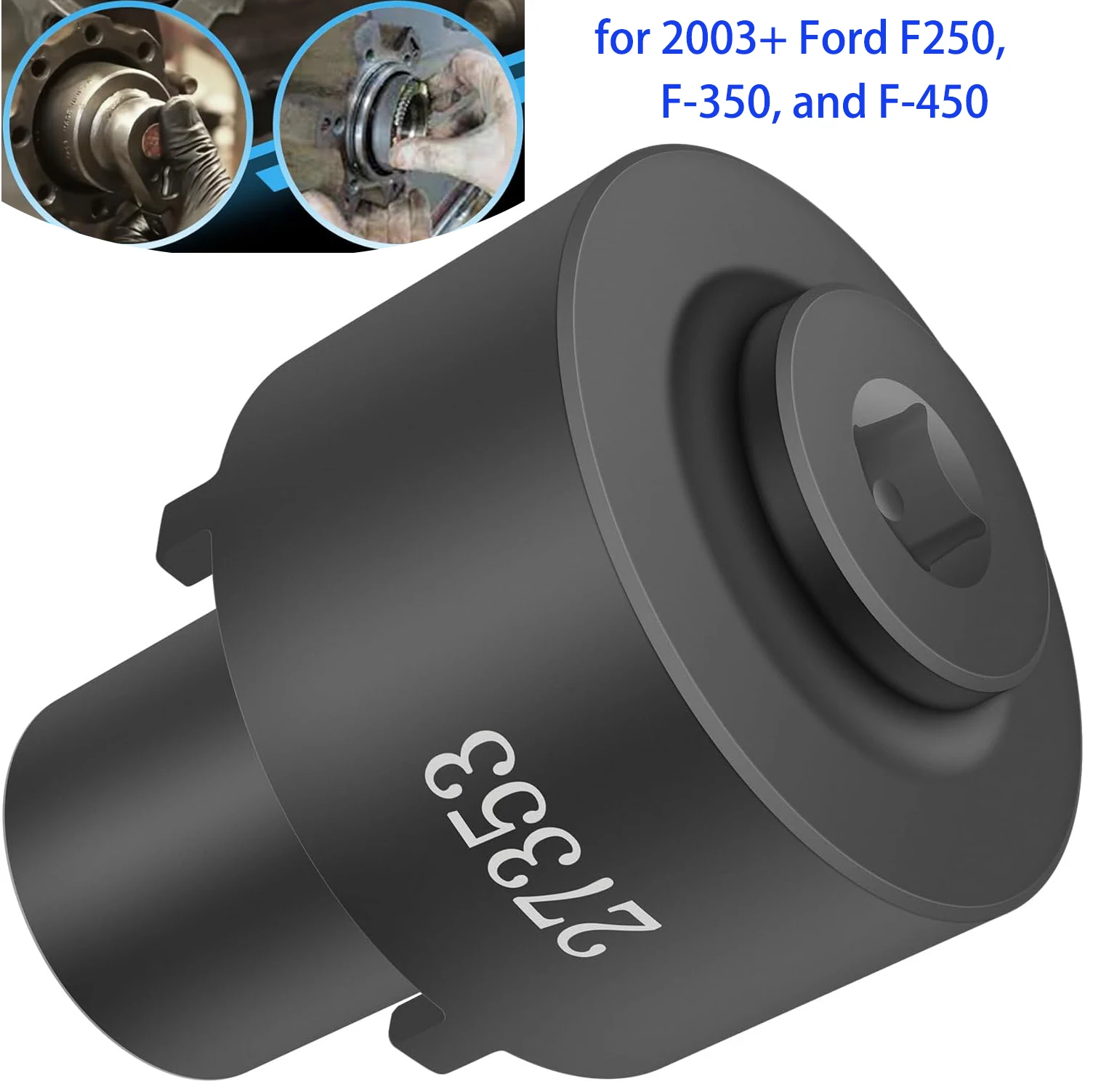 

27353 Rear Axle Nut Wrench for Ford F-250 F-350 F-450 Trucks 2003+ 4 Lug Socket Wrench for 10-1/2-in Rear Axle 2-3/4-inch Outer