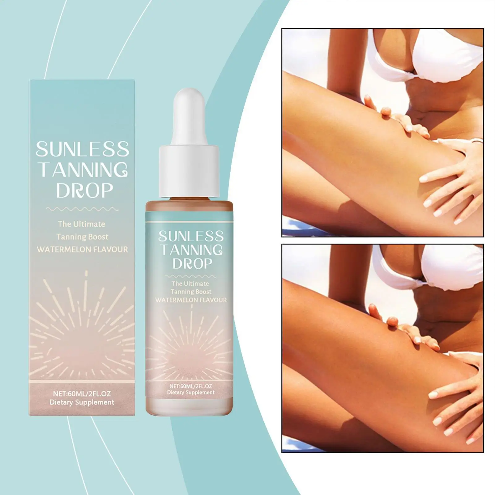 60ml Self -Tanning Drop Sunless Tanning Drop Nourishing Hydrating Self-Tanner Drops Enhance Skin body face Liquid Bronzer Tanner - view 4