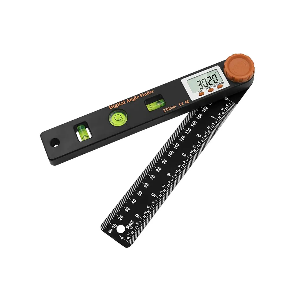 Digital Protractor Professional Fixing Knob Battery Powered Angle Ruler