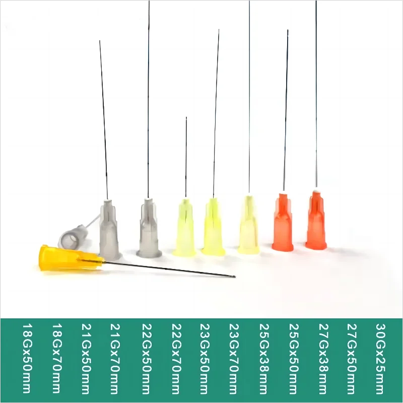 إبرة قنية ذات طرف حاد يمكن التخلص منها 18G 21G 22G 23G 25G 27G 30G حشو الوجه من حمض اليوريك