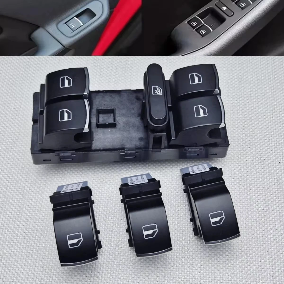 

Chrome Master Window Switch Auto Lift Control Button For Golf MK5 MK6 Tiguan Touran Passat 5ND959857 5K4959857