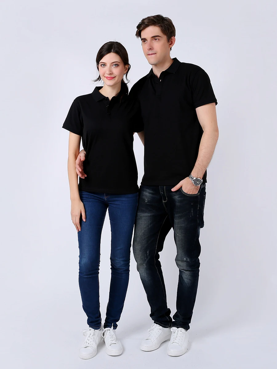 POLO shirt Men's Madam Solid Color Short Sleeved top Team Clothing Customization Black Navy Blue Customizable printing LOGO