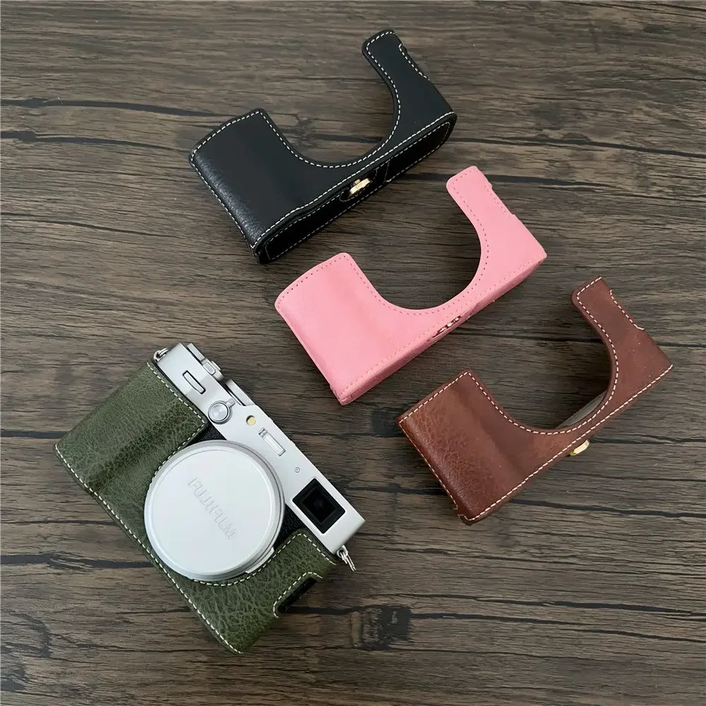 

Половина чехла для камеры Fujifilm X100VI Fuji X100 VI, нижняя крышка с отверстием для аккумулятора из искусственной кожи