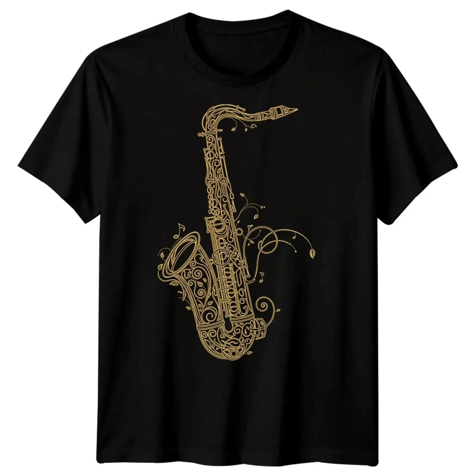 Saxophone Jazz Music Mens T Shirt Ornate Instrument vintage Washed graphic Unisex Stretched Slightly Versatile designer clothes