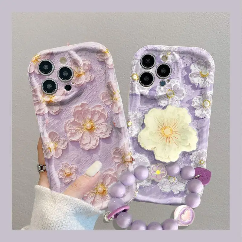 Flower Case For Redmi Note 13 Pro 5G 12 4G Pro Plus 12S 11S 10S 11 10 8 9 Pro Max 13C 12C 9C 9T A1 cover Pearl chain