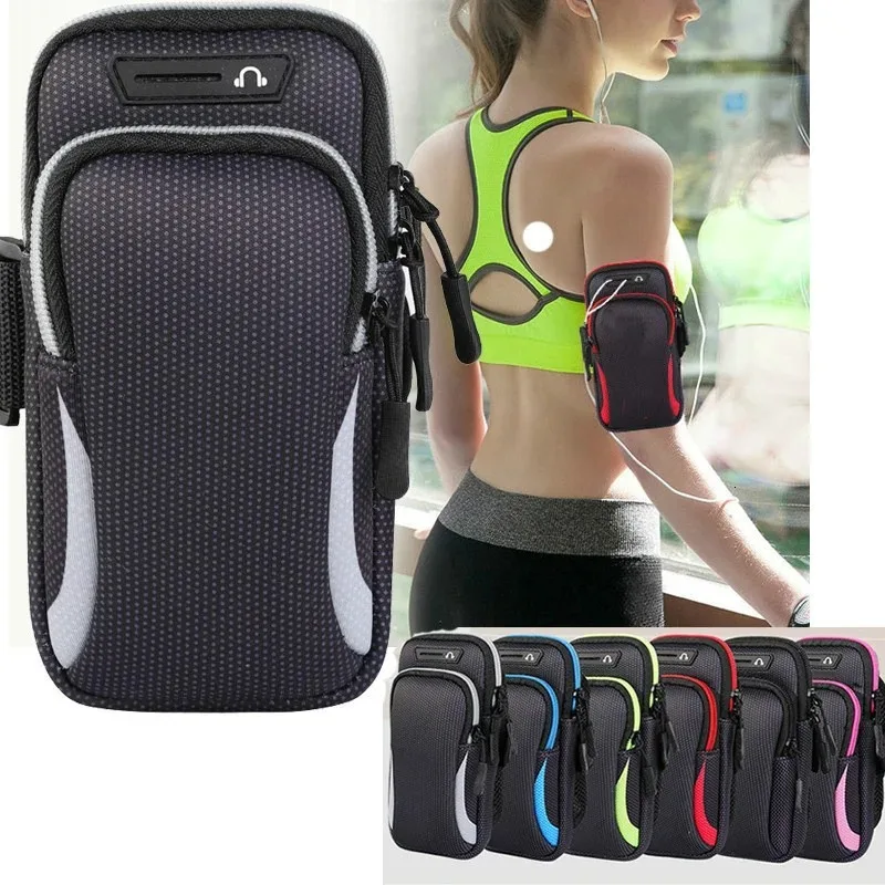 

Universal 6.7'' Phone Armband Outdoor Waterproof Fitness Running Sports Arm Phone Holder With Headphone Jack Mobile Bag