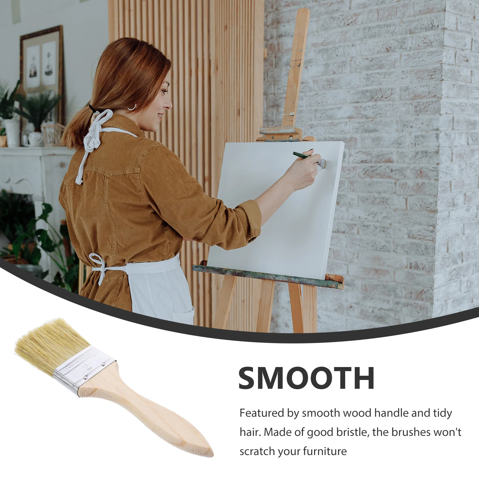 Durable 23pcs Wooden Handle Paint Brushes for Artists Thick Bristle Mixed Fiber Tools Ideal for House Decoration Projects