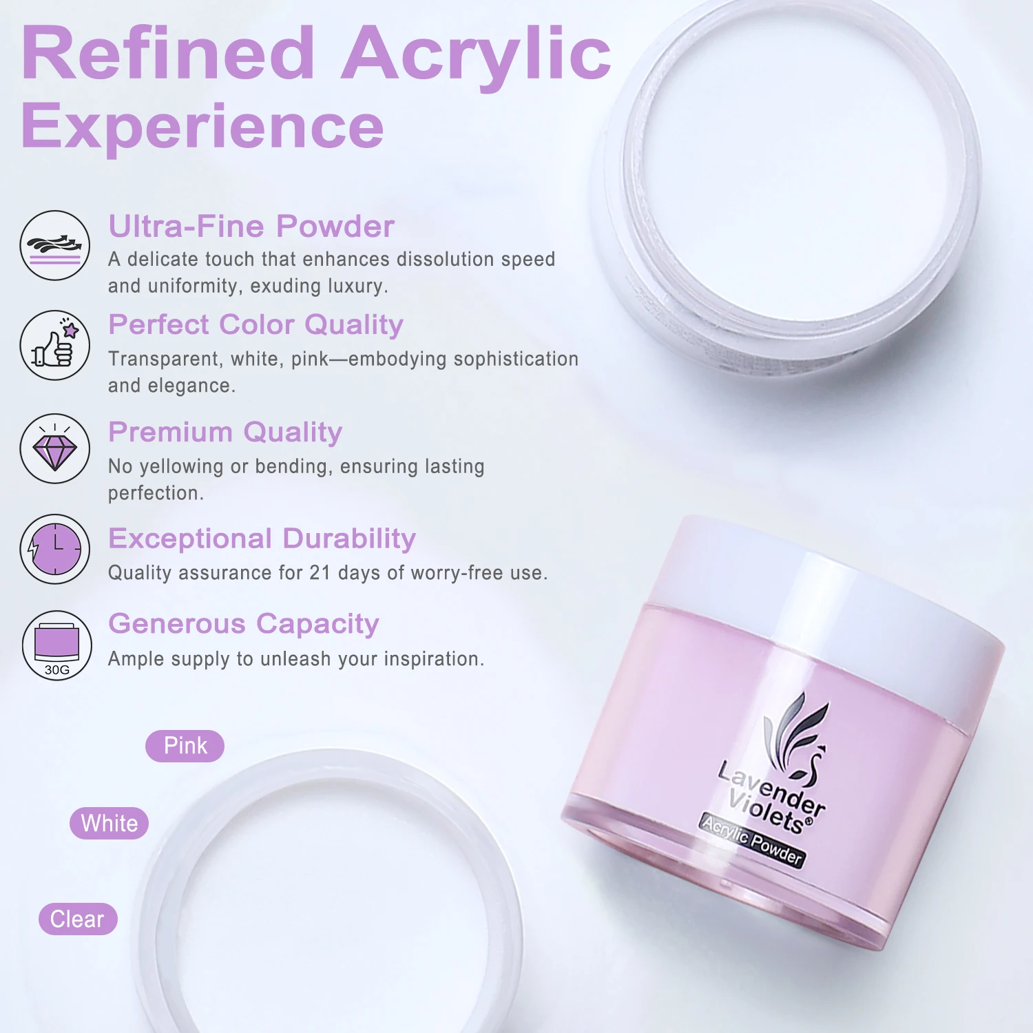 1.06 أوقية/30 جرام مسحوق أكريليك وردي اللون ومسحوق غمس 2 في 1 يستخدم لتطويل الأظافر نحت صالون تجميل الأظافر #3