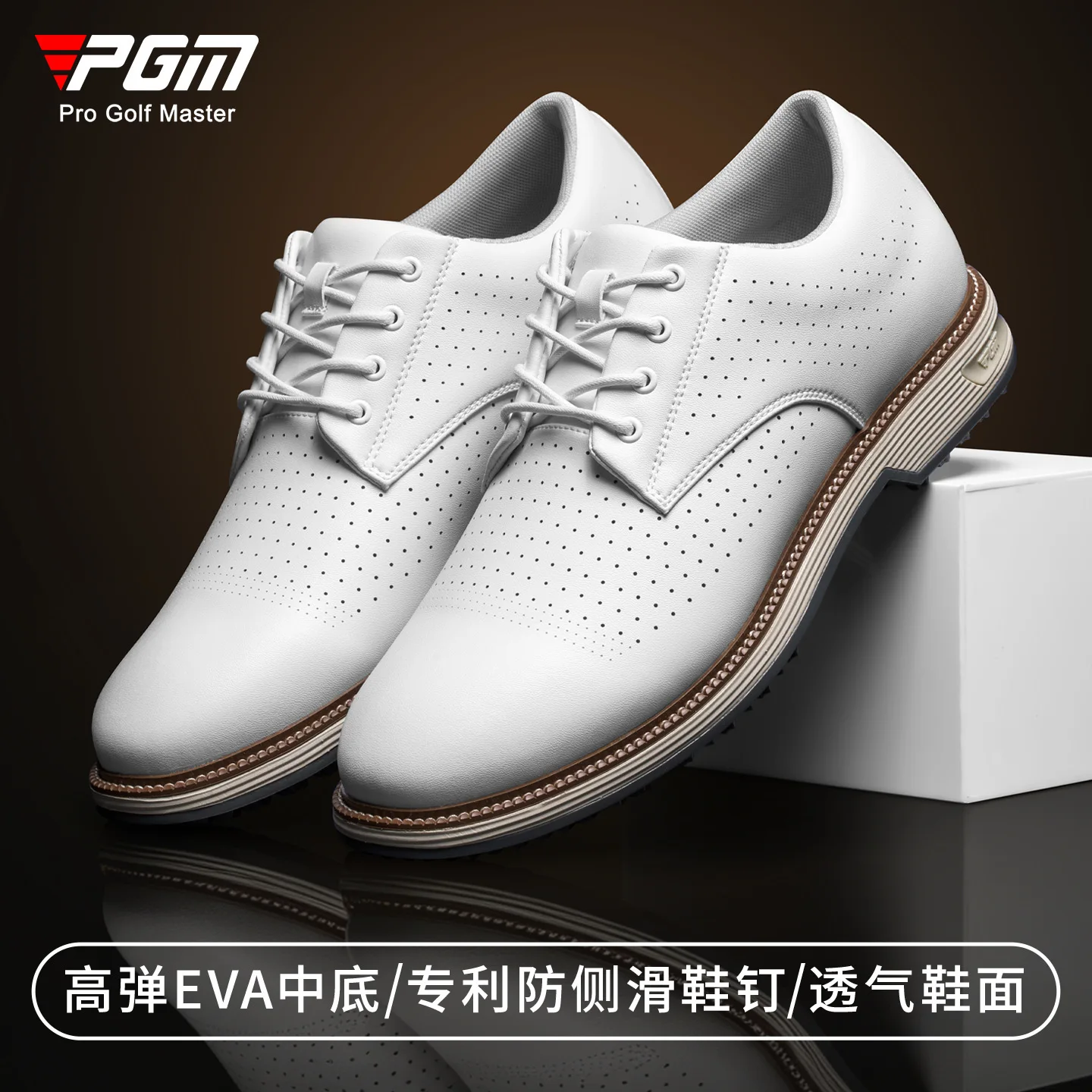 PGM Golf Shoes for Men Breathable Casual Anti Slip Spikes British Style Sports Sneakers