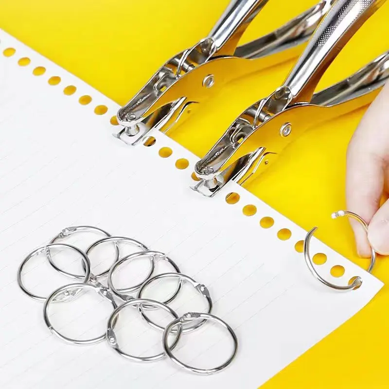 10pcs/Lot Multifunction Metal Loose Leaf Binder Ring Book Hoops 35mm Keychain Album Scrapbook Craft Open Rings Office Hoops