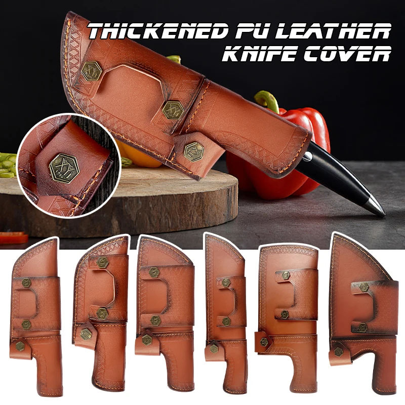 

Chinese Kitchen Knife Protective Cover Knives Regenerated Leather Scabbard Portable Protective Sheath for Slicer Knife(NO Knife)