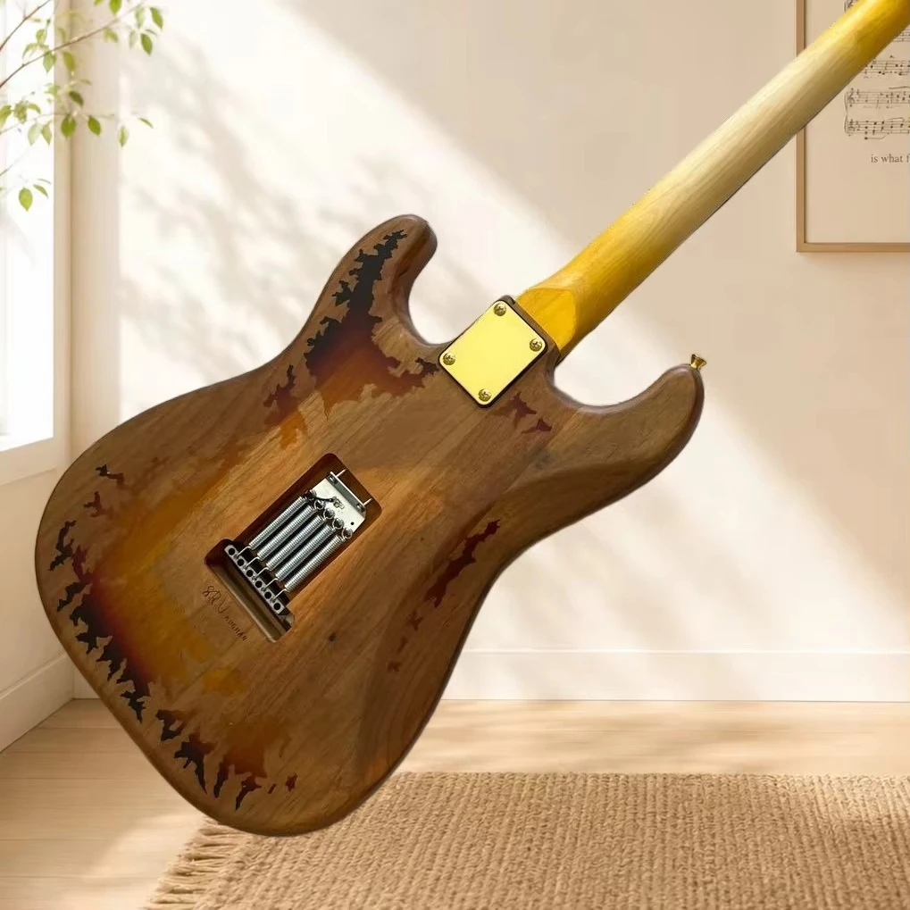 Heavy Worn Make Old STQ Style Guitar Natural Wood Base Sunburst Peeling Paint Full Gold Hardware Professional Blues 2026 new
