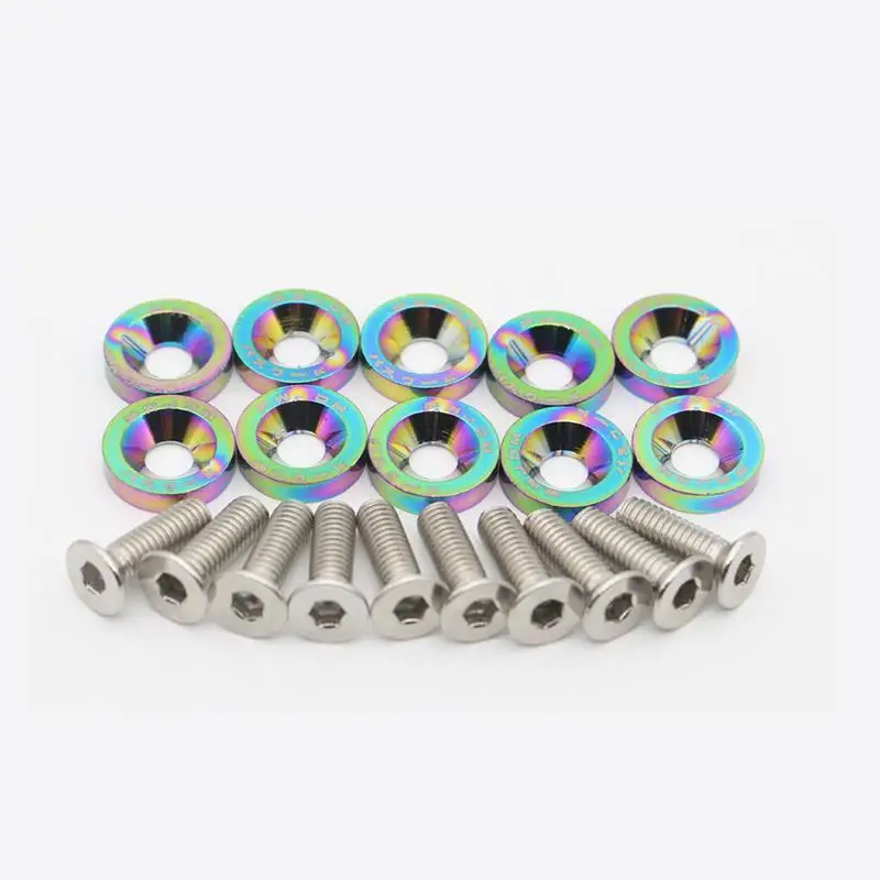 10-30PCS M6 JDM Screw License Plate Bolts Auto Accessories Car Modified Hex Fasteners Fender Washer Bumper