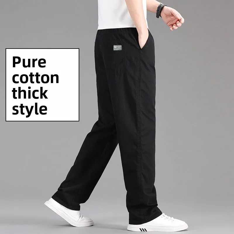 100 % Baumwolle, Outdoor, Arbeitshose, modisch, für Herren, für Reisen, zum Radfahren, für Sport, locker geschnitten, gerade Passform, Freizeithose – Detail 1