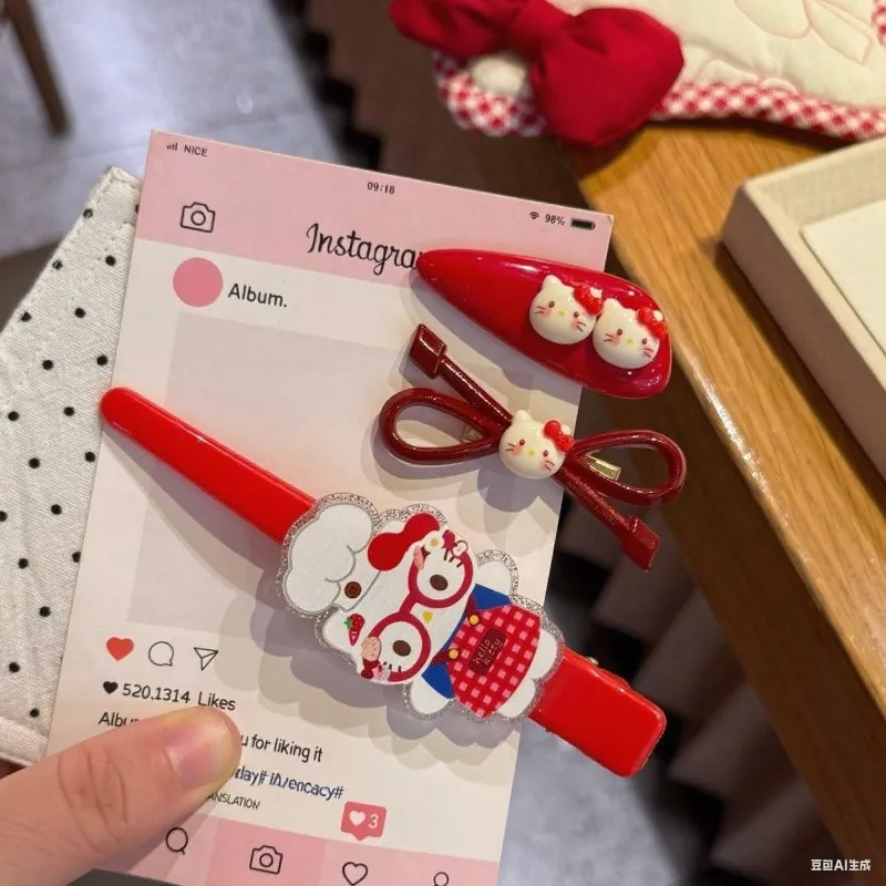 Sanrio Hellokitty Kuromi Kawaii Duckbill Clip Forcina Cartoon Anime Cute Sweet Accessori per capelli Regalo di compleanno per bambini