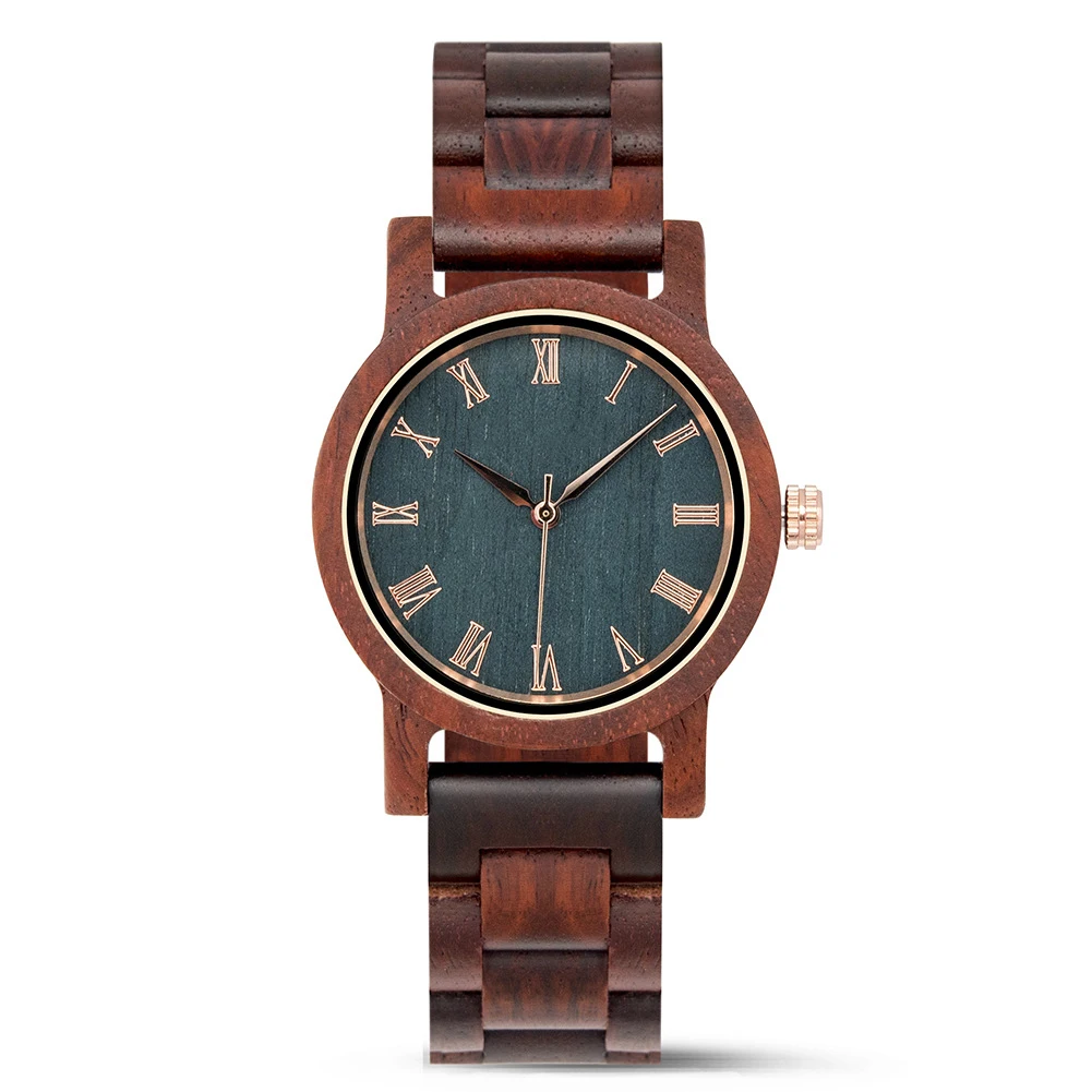 Ladies Watch Real Wood Wristband Wristwatches Women Female With Roman Numerals Mother's Day Gift Girl