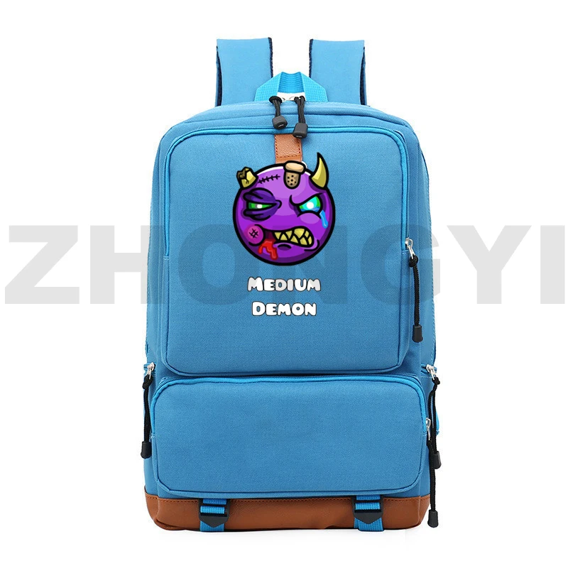 

Geometry Dash Game Backpack Quality Nylon Women Backpack Large Capacity Daily Travel Bag Teenager College Anime Canvas Bookbag