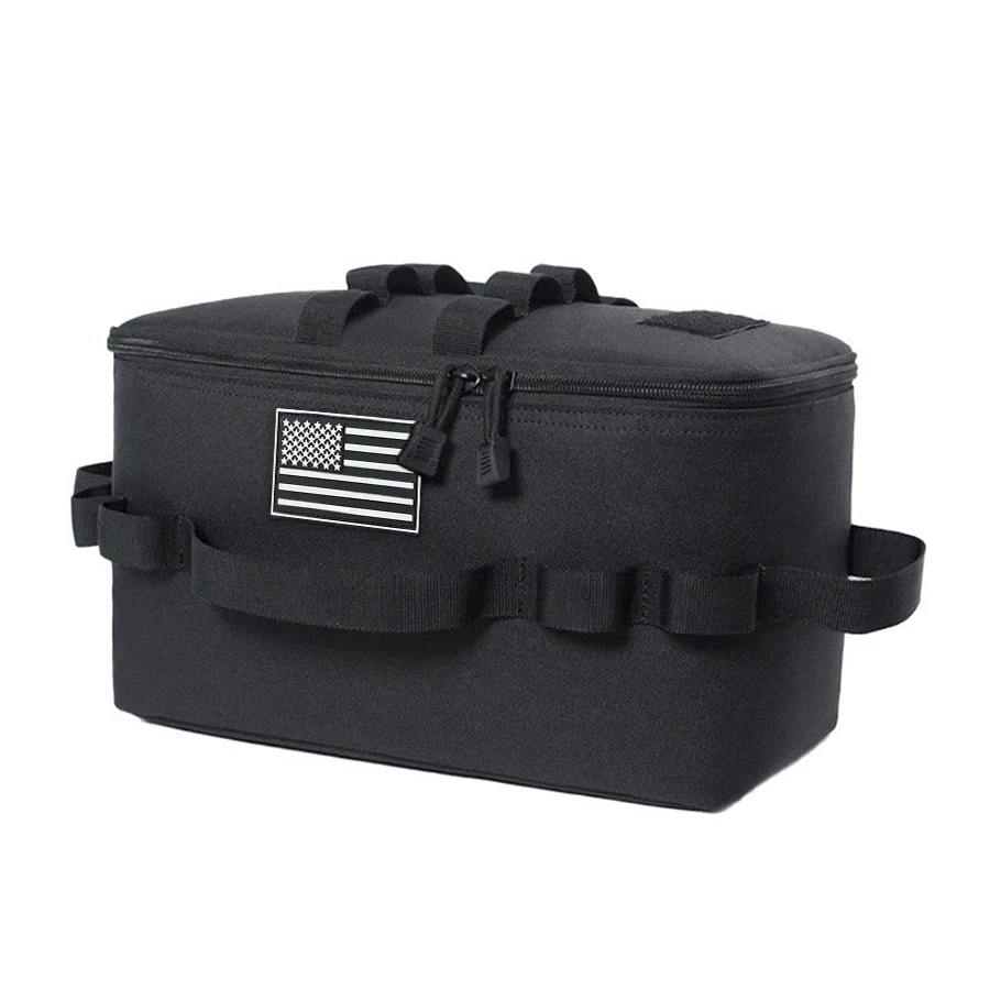 Large capacity camping storage bag with detachable partition board, portable outdoor equipment storage bag