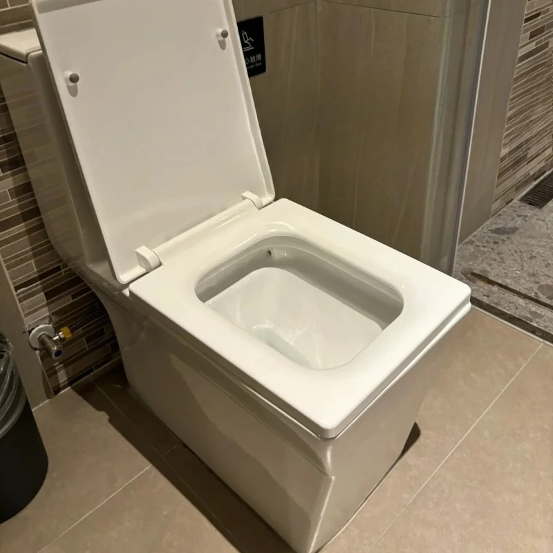 Ceramic one-piece toilet hotel bathroom siphon toilet square