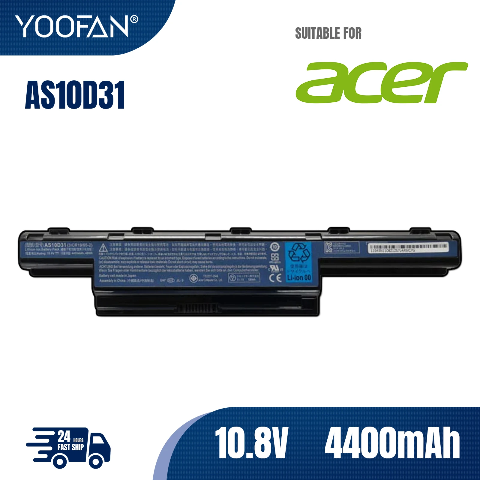 

YOOFAN Battery for Acer AS10D31 AS10D51 Aspire 4741 5253 5251 5336 5349 5551 5552 TravelMate 5740 5735 5735Z 5740G NV55C NV50A