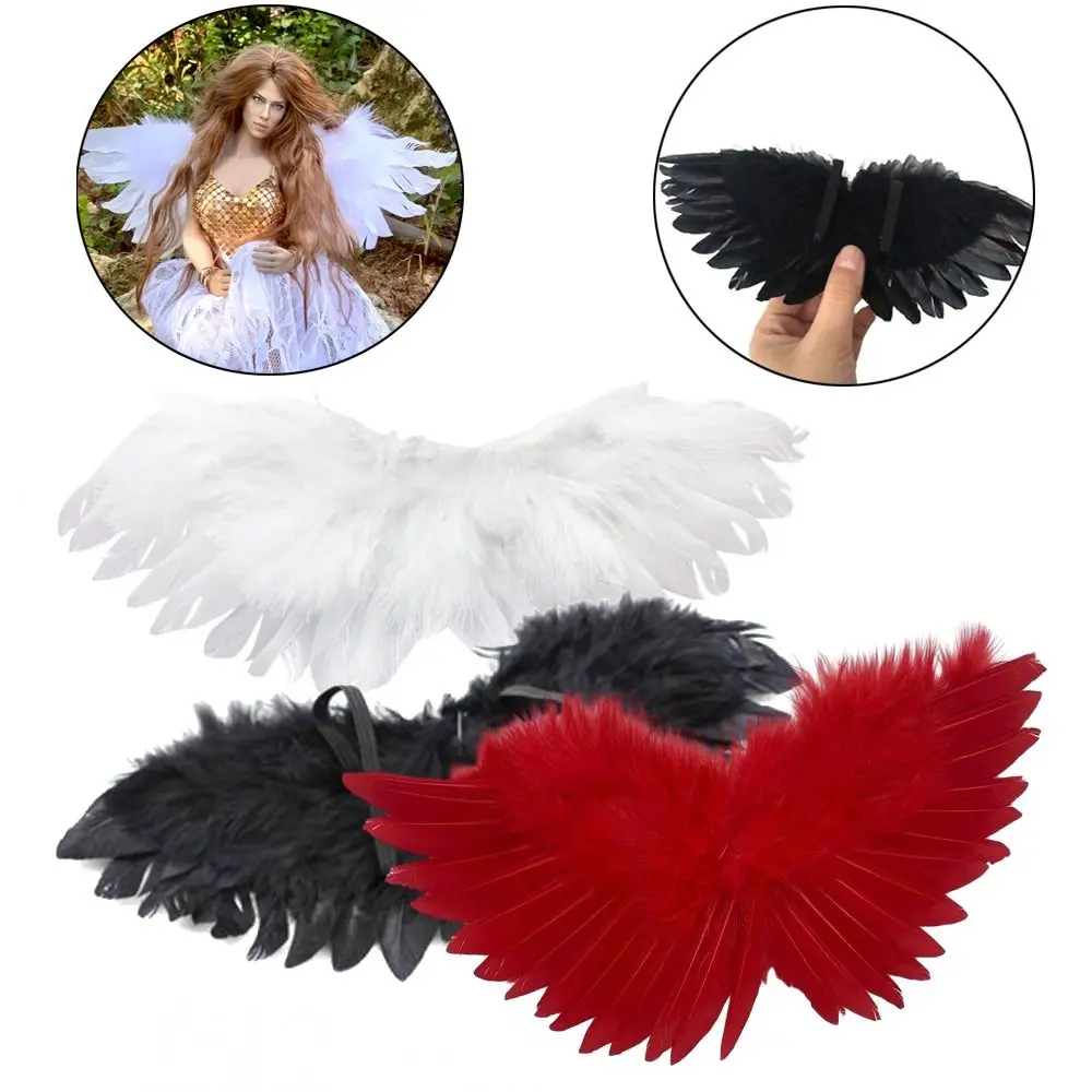 Dressing Up Angel Feather Wings DIY Costume Holiday Party Decoration Angel White Wing Christmas Tree Decor Festival Feather Wing