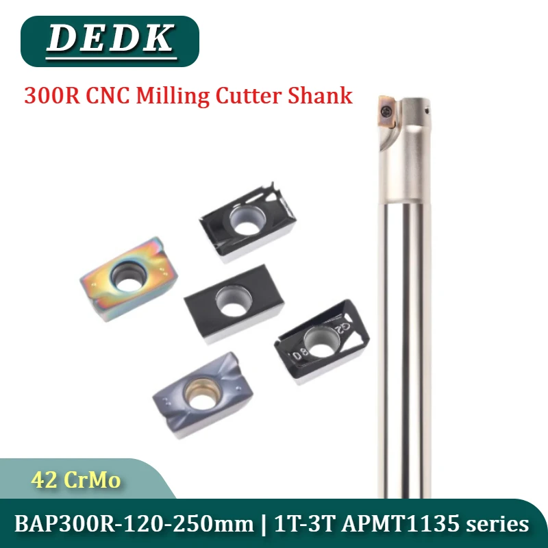 Фото Антивибрационная фрезерная резцовая пластина BAP300R 120-250 мм |   Держатель для ЧПУ станков 1T/2T/3T с 10 пластинами APMT1135 для квадратной обработки торцов