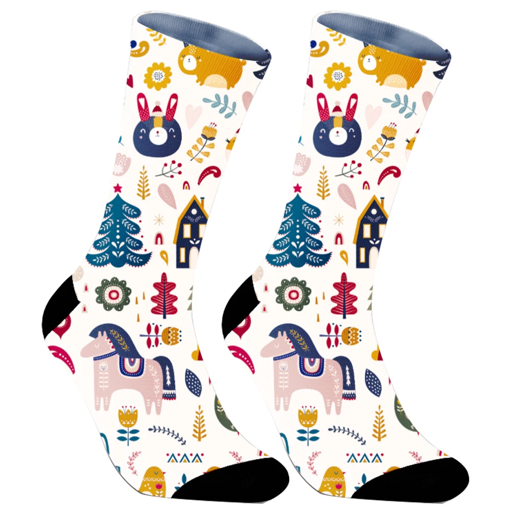 Knee-High Socks Personality Hip Hop Harajuku Funny Socks 2024 New Fashion Anime Socks Stitch Long Socks