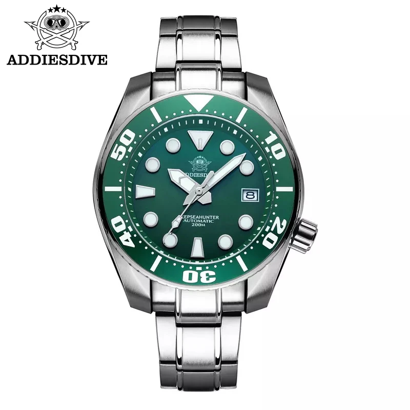 

ADDIESDIVE Men's Luxury Watch 316L Stainless Steel Case Sapphire 200m Dive Watch Ceramic Bezel BGW9 Super Luminous Watches