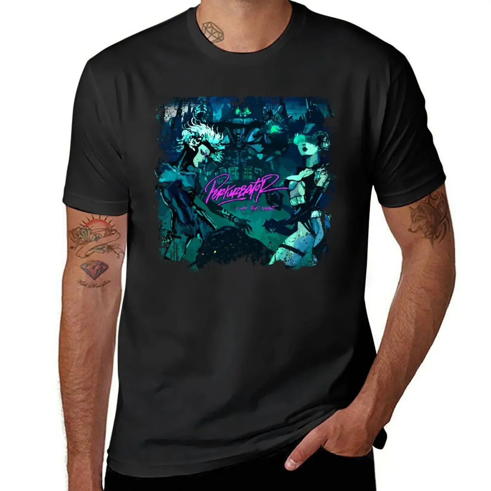 Perturbator I Am The Night T-Shirt kawaii clothes quick-drying men clothes