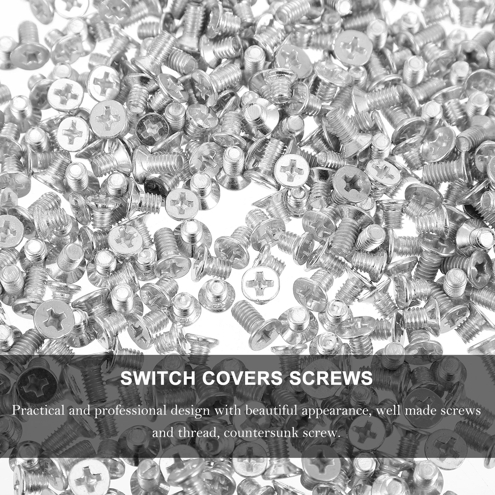 

600Pcs Outlet Screws Parts Threaded Smooth Head Countersunk Wall Switch Cover Screws for Home Office Replacement