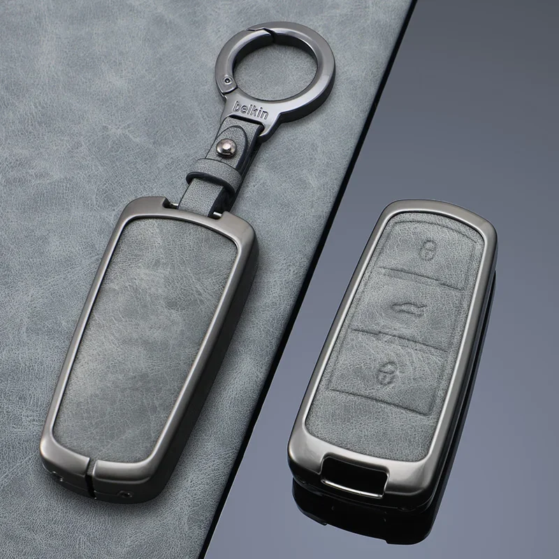 

Alloy Leather Car Key Case Cover For Volkswagen VW CC Passat B6 B7 Passat 3C CC Maogotan R36 B5 B7L Protector Auto Accessories