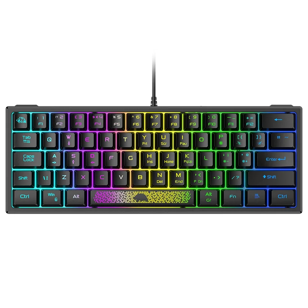 

Percent RGB Backlit Wired Keyboard 62 Keys Ergonomic PC Computer Keyboard