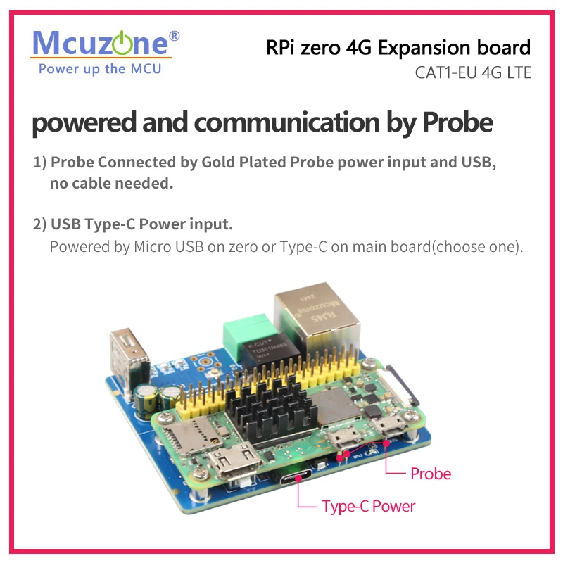 RPi0_RS485CAT1-EU, RS485 IS,CAT1-EU 4G LTE and 100Mbps Ethernet expansion board for Raspberry Pi ZERO, ZERO WH,ZERO2 W