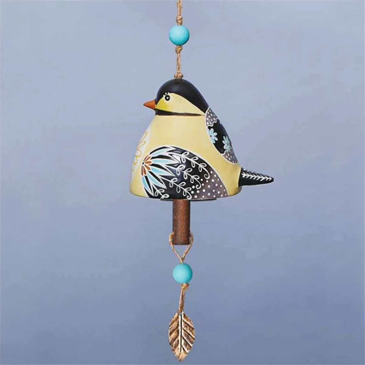 Bird Song Bell Garden Decoration,Hanging Rustic Wind Chime, Pendant Metal Tube Bell Door Bell Pendant