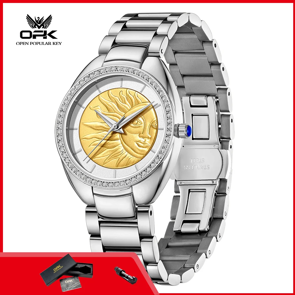 OPK 8192 Original Damen-Luxusuhren, lässig, 30 m wasserdicht, elegant, Business-Damenmode, Quarzuhr