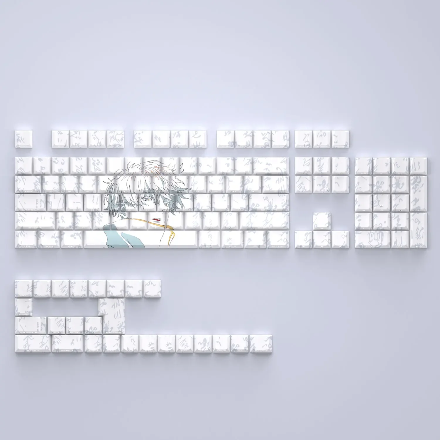 

PBT Keycaps Side Print 130 Keys Dye Sub Cherry Anime Comic Gojo Satoru White Backlight Mechanical Keyboard AULA F75 Anne Pro 2