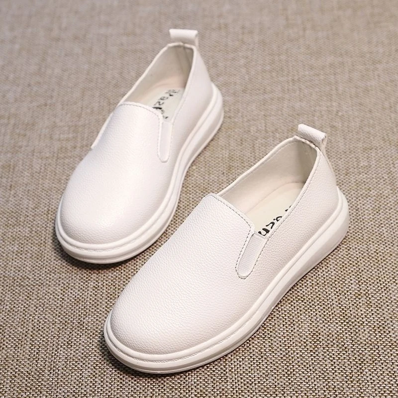 

Fashion Kids Slip on Sneakers Soft Cushion Sole Water Resistant Breathable Shoes for Boys Girls Autumn New Casual White Shoes