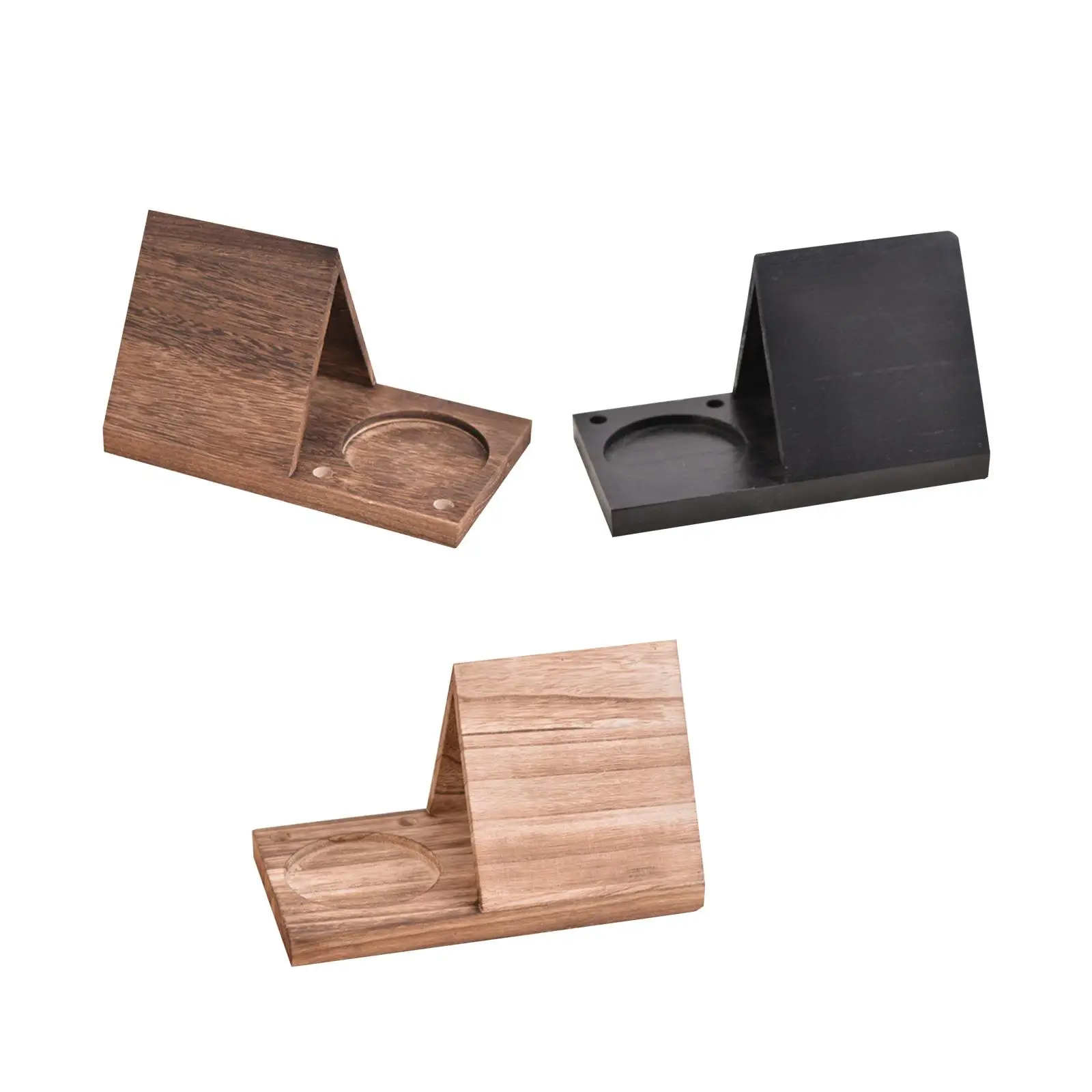 Wooden Triangle Book Stand with Drink Holder for Reading Writing Desk Bookcase Shelf Storage Furniture